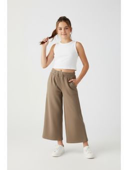 Alan Jones - Beige Cotton Blend Solid Pant