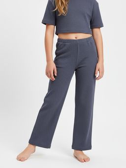 Alan Jones - Blue Cotton Blend Solid Pant