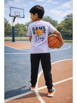 Ninos Dreams - Mauve Cotton Printed T-Shirt With Jogger