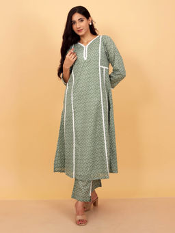 HANDME - Effortless Printed Cotton Kurta & Pant (Set of 2)