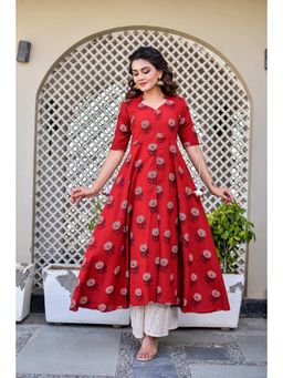 Anastay Clothing - Maroon Kurta (Set of 2)