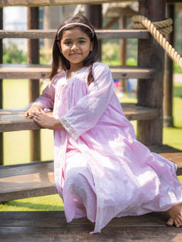 Caramel Kids - Pink Aurora Maxi Dress with Jacket (Set of 2)
