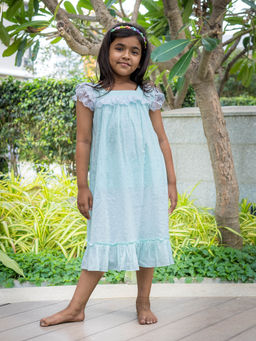 Caramel Kids - Ella Flared Blue Midi Dress
