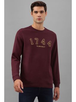 Allen Solly - Men Maroon Crew Neck Full Sleeves Casual Sweatshirt