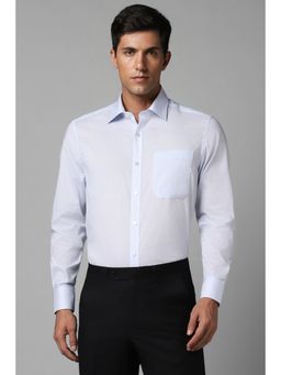Louis Philippe - Men Blue Classic Fit Stripe Full Sleeves Formal Shirt