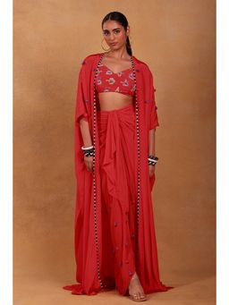 Masaba - Red Tea Party Cape (Set of 3)