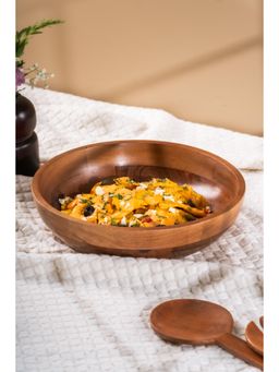 SG Home - Wooden Snack Serving Bowl