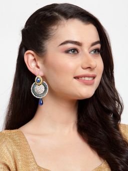 Anika's Creations - Anika's Creation Designer Blue Chandballi Earrings