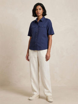 Scoup - Navy Blue Cotton Dobby Shirt