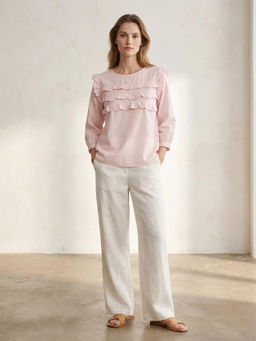 Scoup - Pink Cotton Frill Top