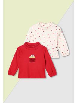max - Girls Printed Top - Multi-Color (Pack of 2)