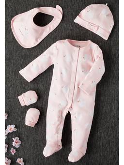 max - Infant Girls Printed Gift Set - Pink (Pack of 4)