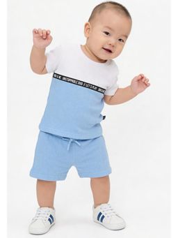 max - Boys Colourblock T-shirt and Short - Blue