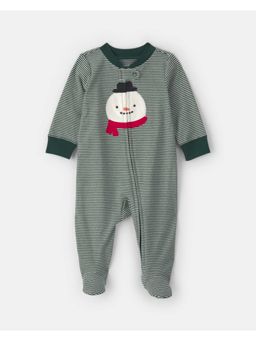 Carter's - Green Stripes Pure Cotton Romper