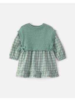 Carter's - Green Checks Cotton Dress and Bloomer