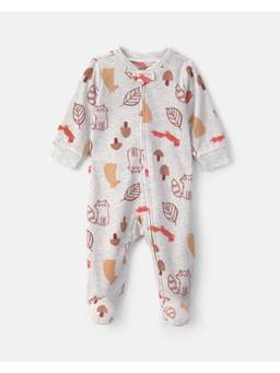 Carter's - Grey Printed Polyester Romper