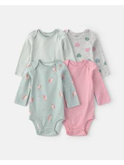 Carter's - Multi-Color Printed Cotton Rompers (Pack of 4)