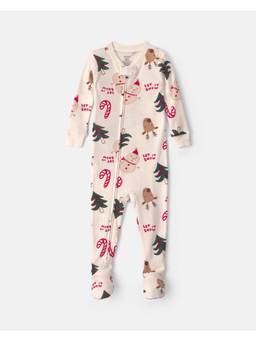 Carter's - Cream Printed Pure Cotton Romper