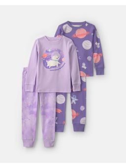 Carter's - Multi-Color Printed Pure Cotton T-shirt and Pyjama (Pack of 2)