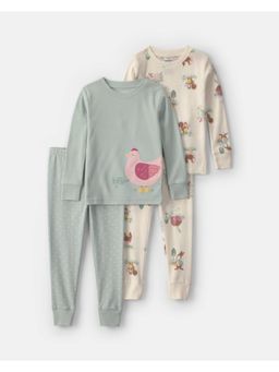 Carter's - Multi-Color Printed Pure Cotton T-shirt and Pyjama (Pack of 2)