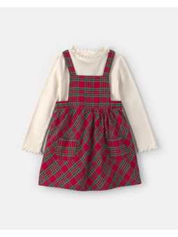 Carter's - Multi-Color Checks Pure Cotton T-shirt and Dress