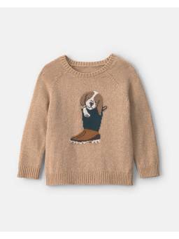 Carter's - Brown Woven Pure Cotton Sweater