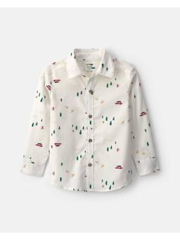 Carter's - White Printed Pure Cotton Shirt