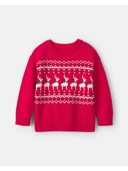 Carter's - Red Woven Pure Cotton Sweater