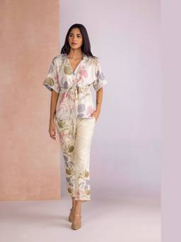 Kaveri - Off White Artic Tropical Oasis Cinch Co-ord Sets