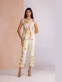 Kaveri - Off White Artic Tropical Oasis Cinch Co-ord Sets