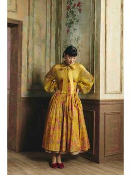 Paulmi & Harsh - Mustard Alora Skirt and Shirt with Inner