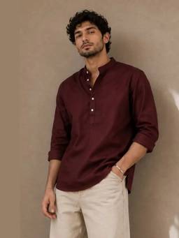 XKIND - Maroon Mandarin Polo Shirt