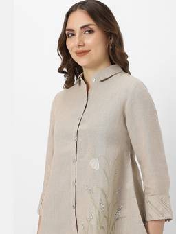 Kaveri - Beige Dew Drop Shirt