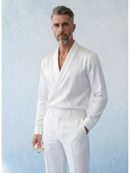 Bubber Couture - Auric Off White Draped Shirt