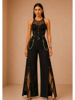 Future Cuts by Shreeya Singh - Black Chain Detail Co-Ord Set