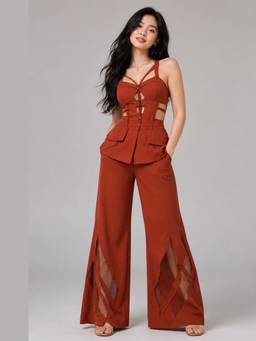Future Cuts by Shreeya Singh - Rust Co-Ord Set