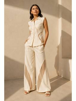 Future Cuts by Shreeya Singh - Ivory Cotton Blend Co-Ord Set