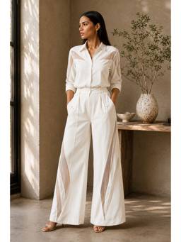 Future Cuts by Shreeya Singh - Ivory Cotton Blend Co-Ord Set