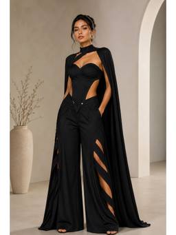 Future Cuts by Shreeya Singh - Black Premium Lycra Co-Ord Set