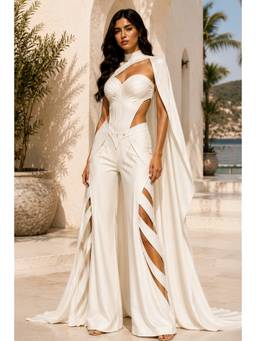 Future Cuts by Shreeya Singh - Ivory Sculpted Co-Ord Set