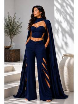Future Cuts by Shreeya Singh - Midnight Blue Premium Lycra Co-Ord Set