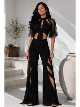 Future Cuts by Shreeya Singh - Black Premium Lycra Designer Co-Ord Set