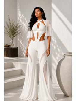 Future Cuts by Shreeya Singh - Ivory Premium Lycra Co-Ord Set