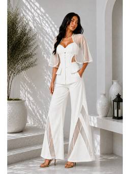 Future Cuts by Shreeya Singh - Ivory Premium Lycra Corset Co-Ord Set