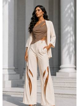 Future Cuts by Shreeya Singh - Ivory Premium Lycra Co-Ord Set with Blazer