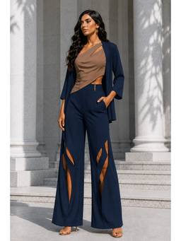 Future Cuts by Shreeya Singh - Mocha and Midnight Blue Co-Ord Set