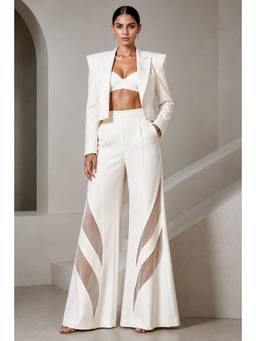 Future Cuts by Shreeya Singh - White Lycra Co-Ord Set