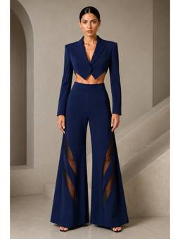 Future Cuts by Shreeya Singh - Midnight Blue Premium Lycra Co-Ord Set