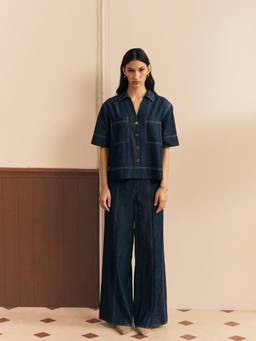 Calling June - Navy Blue Iris Co-Ord Set