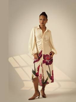 Neeti and Mudita - Multi-Color Zinnia Ruched Dress